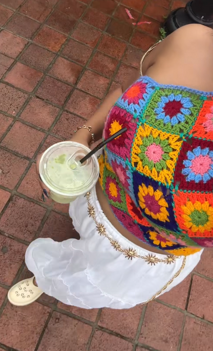 Boho Patch Halter Top